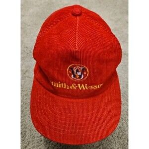 Vintage Smith & Wesson S&W Courduroy Snap Back Cap Hat Yupoong Gun Company Logo